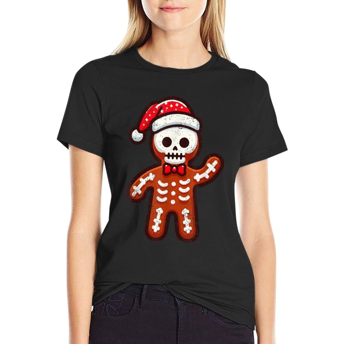Skeleton Gingerbread Christmas Santa Hat X-mas Holiday  Vintage-inspired T-Shirt