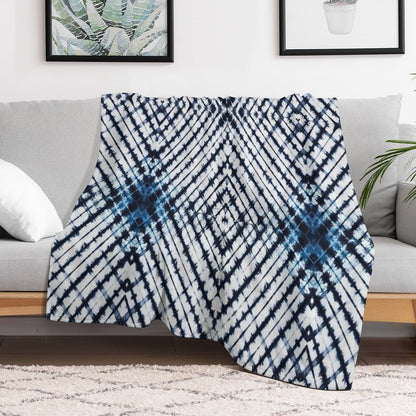 Diamonds Indigo Throw Blanket