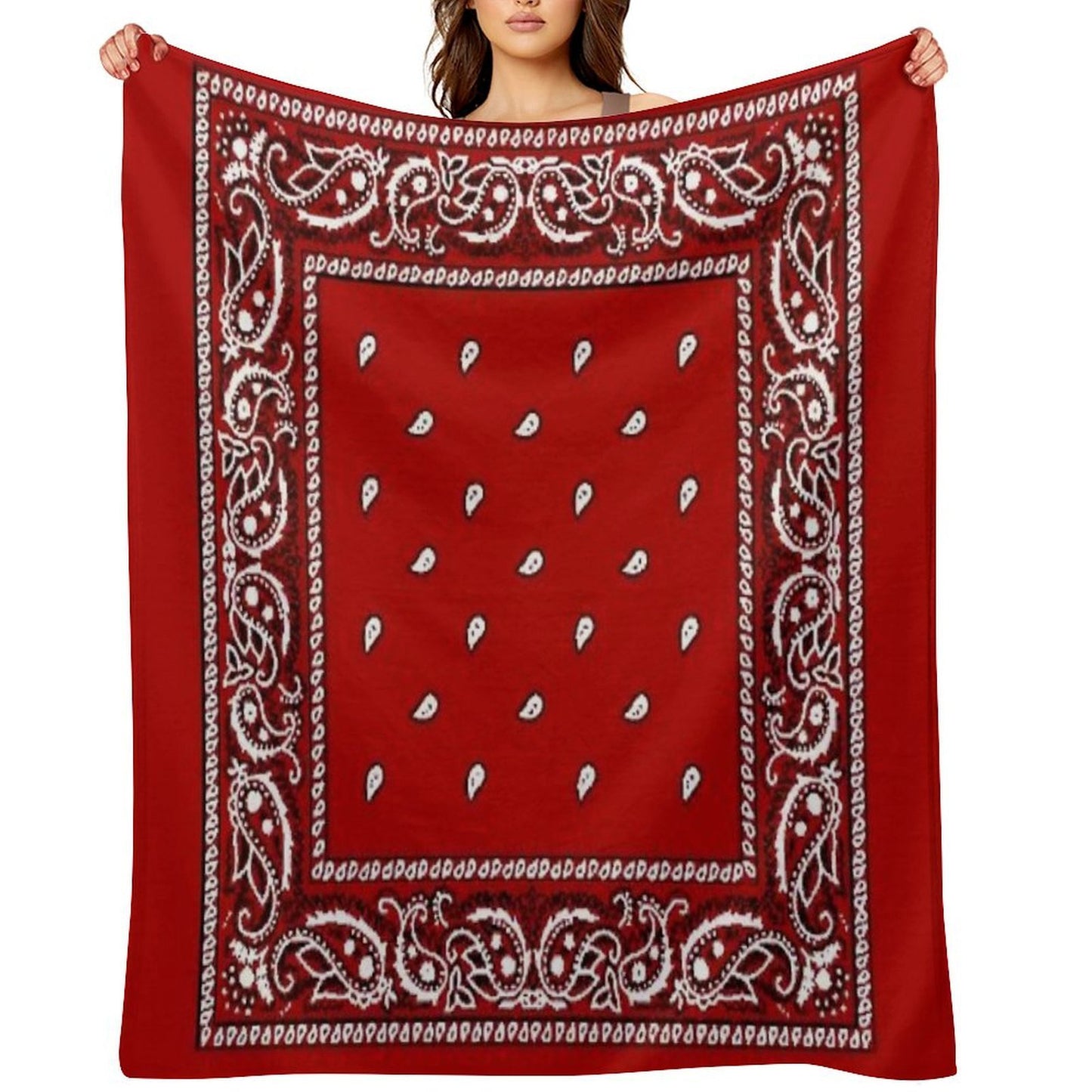 Red Bandana Throw Blanket
