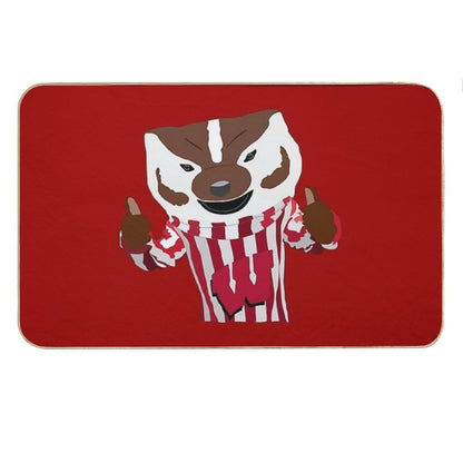 Bucky Badger Cartoon Drawing Bath Mat