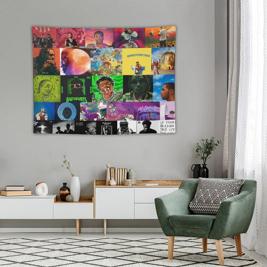 Album Cover Collage Tapestry