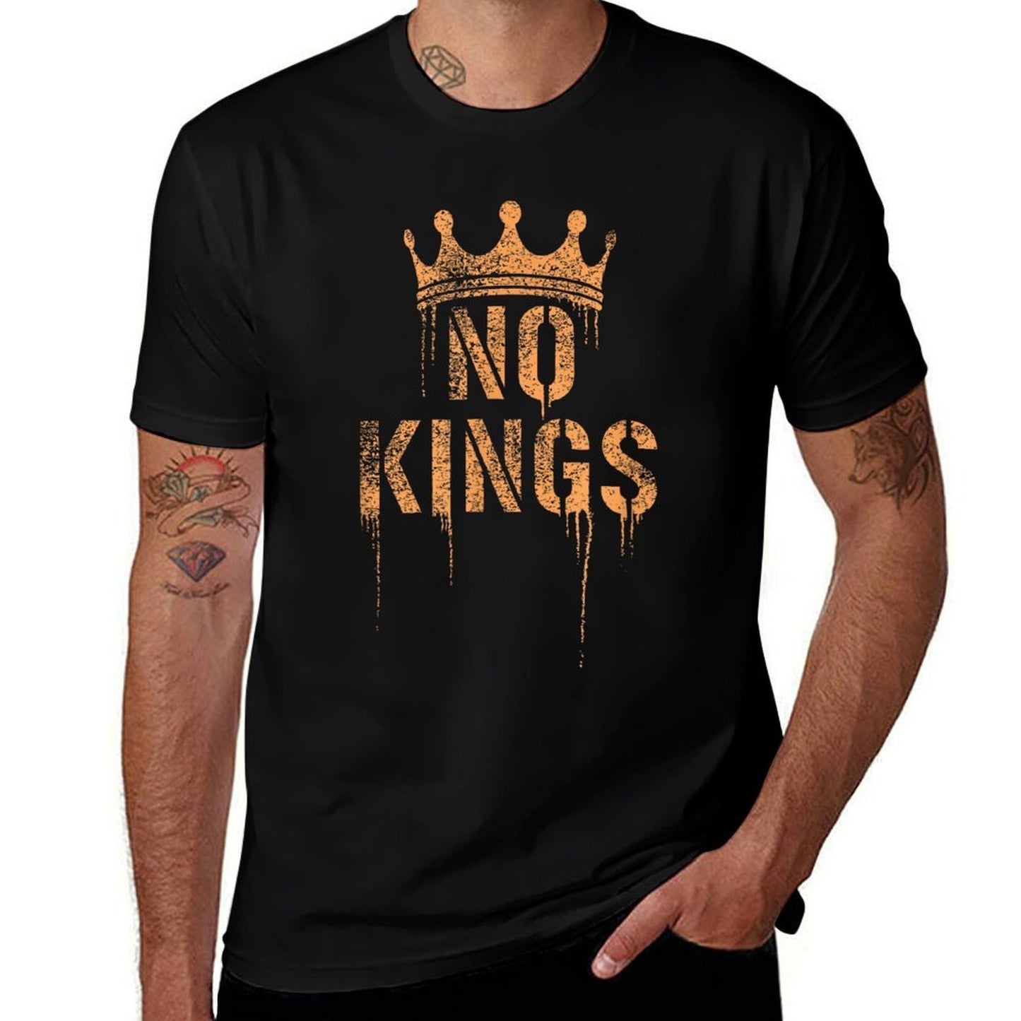 No Kings  Anti-Establishment, Grunge - Political  Slim-fit Cut T-Shirt