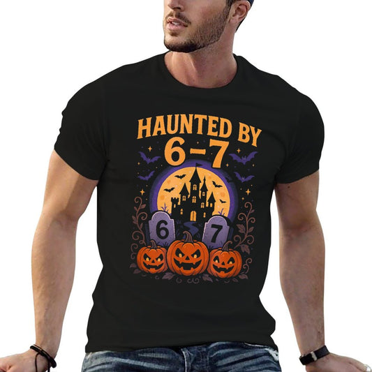 67 Funny Six Seven Gen Alpha Z Halloween 67 Haunted by 67  Rolled Sleeves T-Shirt
