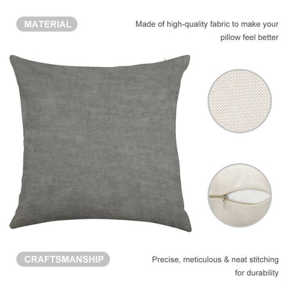 ██ Rough Concrete Gray Linen Throw Pillow Cover