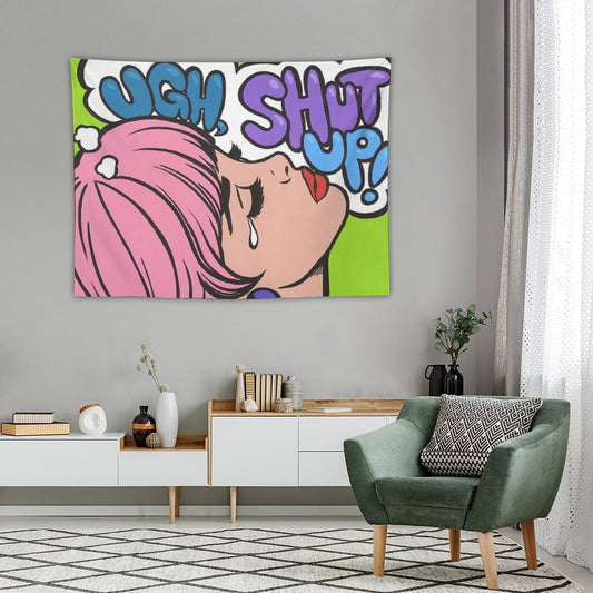 Ugh, Shut Up! Crying Comic Girl Tapestry