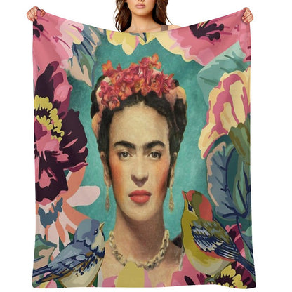 Frida Kahlo V Throw Blanket