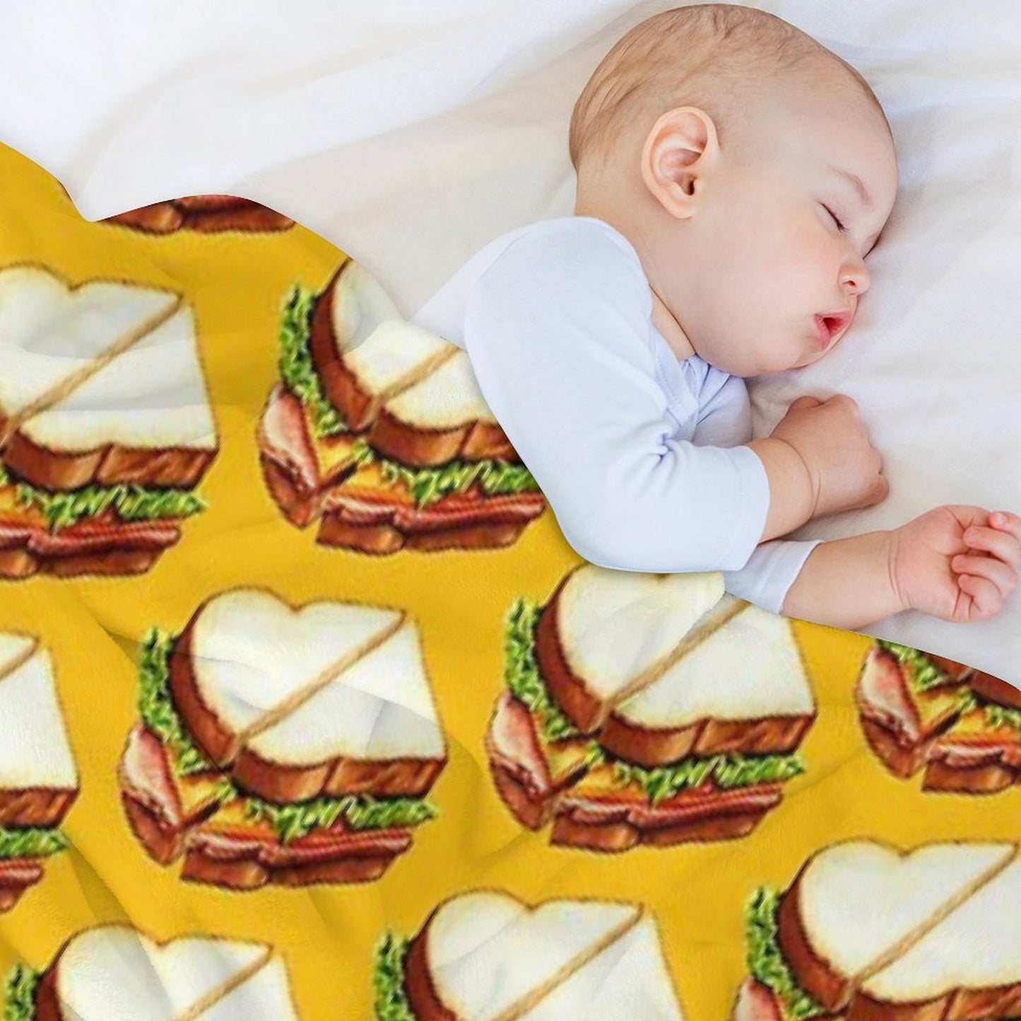 Ham Sandwich Pattern Throw Blanket