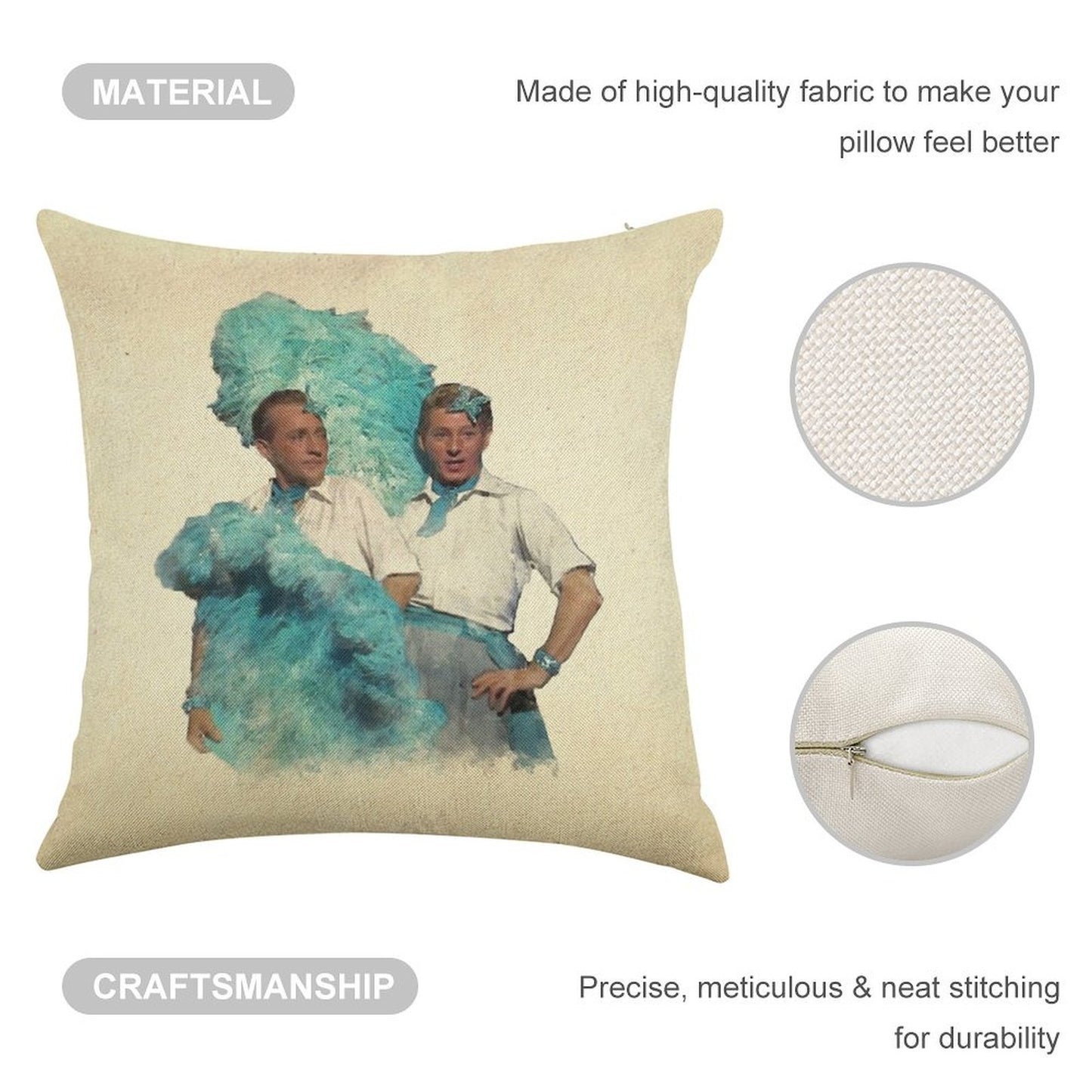 Reprise (Sisters) - Watercolor Linen Throw Pillow Cover