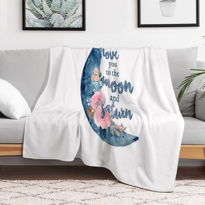 Love You to The Moon And Saturn Seven Throw Blanket