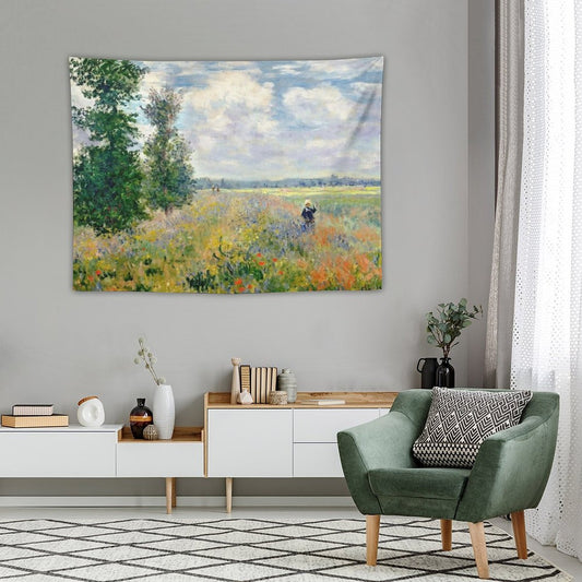 Poppy Fields Near Argenteuil by Claude Monet Tapestry
