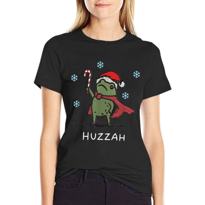 Huzzah Frog Knight Funny Sword Meme Quote Christmas  Trendy Pattern T-Shirt