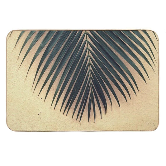 Palm Leaf Print Bath Mat