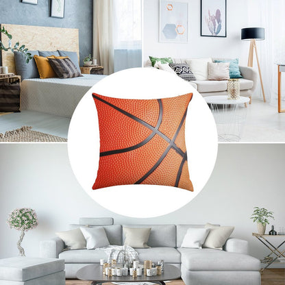 Basketball Linen Throw Pillow Cover