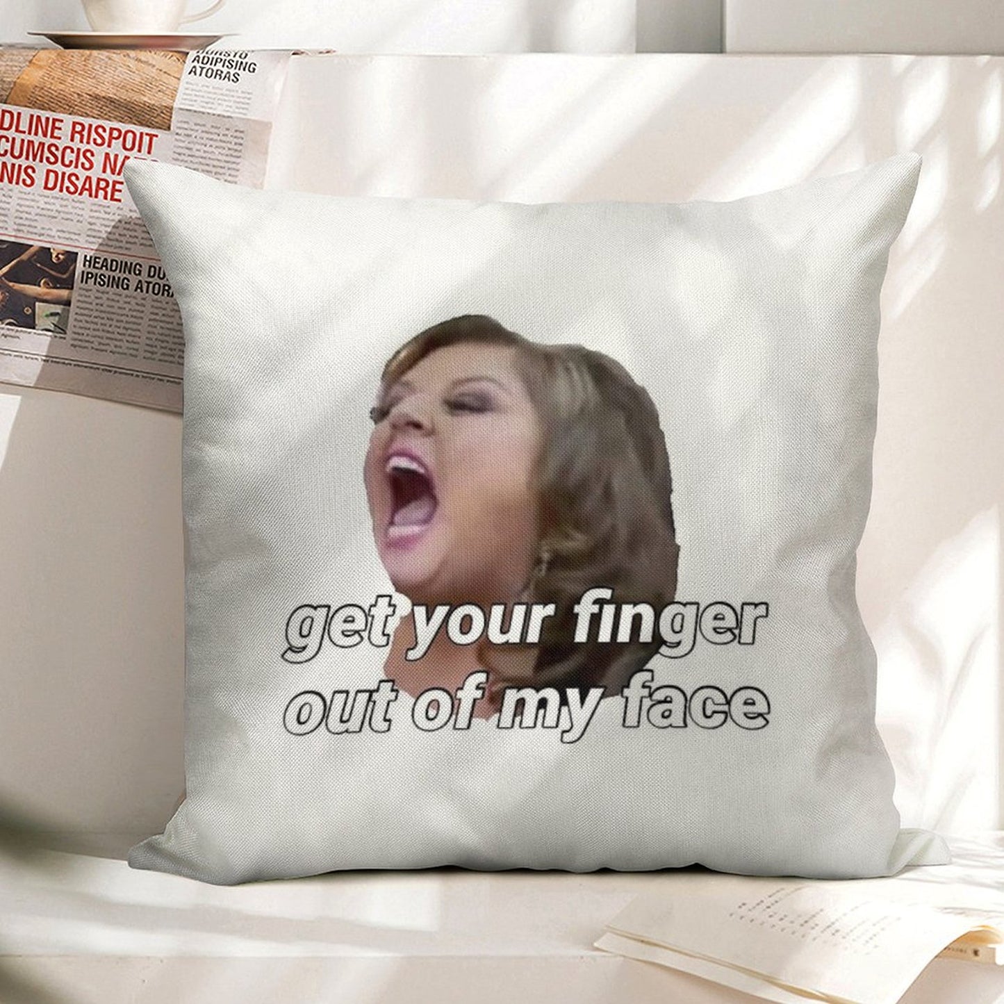 Dance Moms Get Your Finger Out Of My Face Linen Throw Pillow Cover