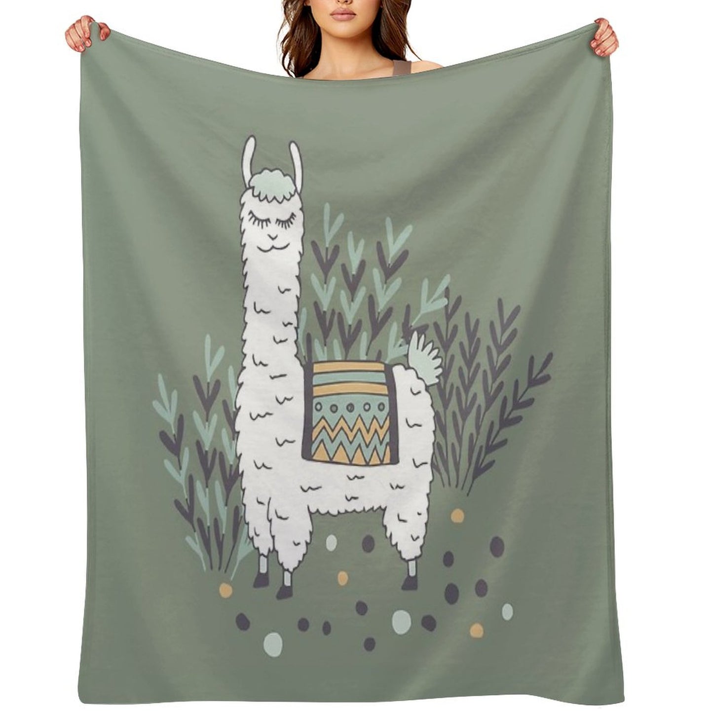 Smug Llama Throw Blanket