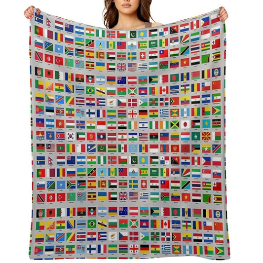 All of The Current World Flags Every Nation Throw Blanket