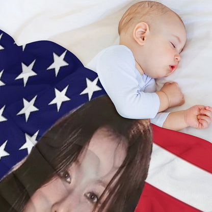 Kpop Sana Twice USA Flag Funny Kpop Throw Blanket