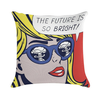 Pop Optimistic Girl Soft Washable Throw Pillow