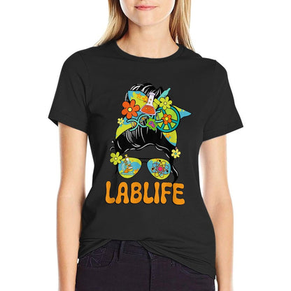 Women Mystery Machine of Diagnostics Lab Week 2025 Messy Bun T-Shirt