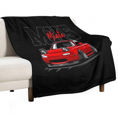 Red Miata Jdm Car Throw Blanket
