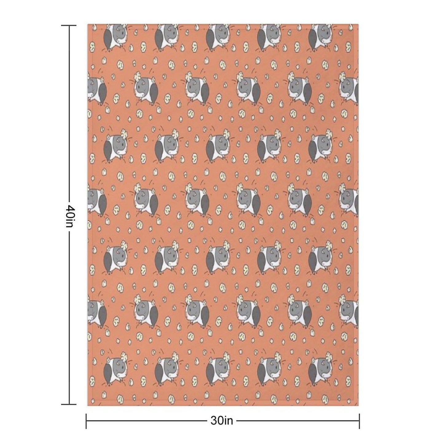 Guinea Pig Pattern, Popcorning Throw Blanket
