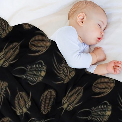 Trilobites - Marine Fossil Pattern Throw Blanket
