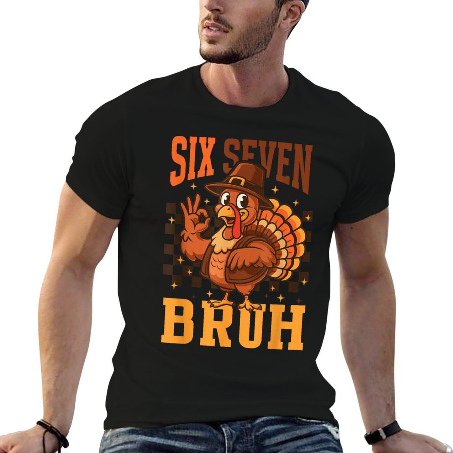 Funny Six Seven Meme Turkey Kids Bruh 67  Wrinkle-resistant T-Shirt