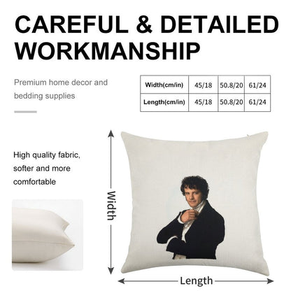 Colin Firth As Mr Darcy in Pride & Prejudice Linen Throw Pillow Cover