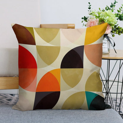 Mid Century 4 Linen Throw Pillow Cover