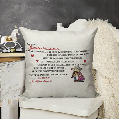 Gift for The Beloved Granddaughter Linen Throw Pillow Cover