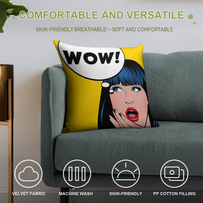 Pop Art - Wow Apron Backpack Etc Soft Gift Ready Throw Pillow