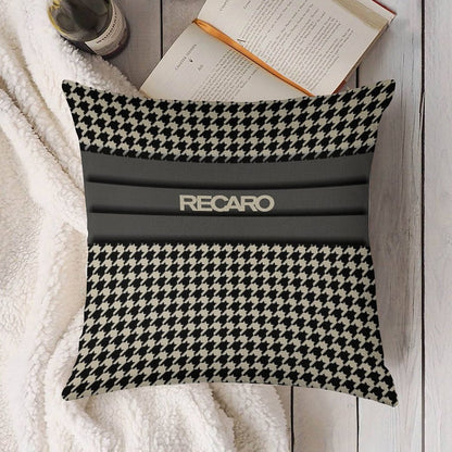 Recaro Seat Houndstooth Upholstery Linen Throw Pillow Cover