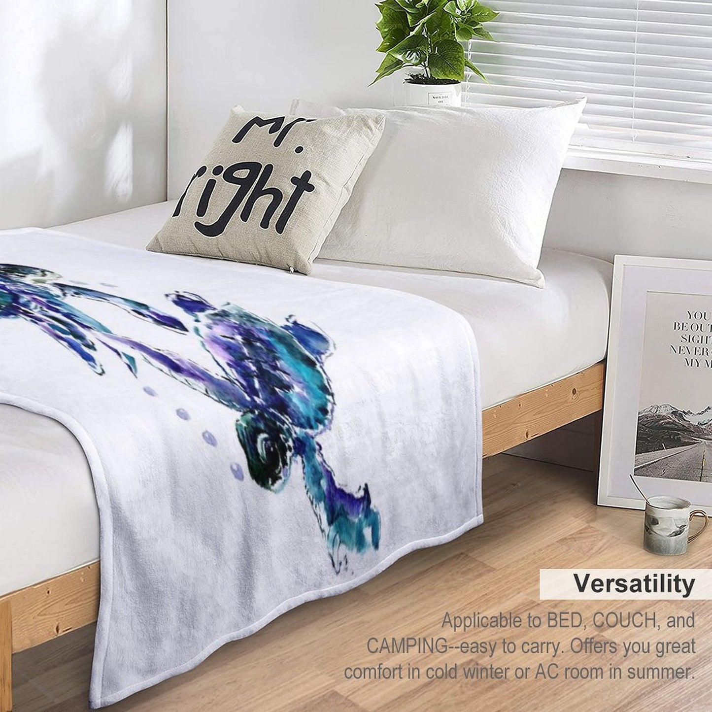 Three Sea Turtles Throw Blanket