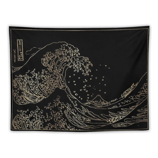 Great Wave Gold Tapestry