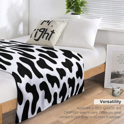 Black Leopard Print Throw Blanket