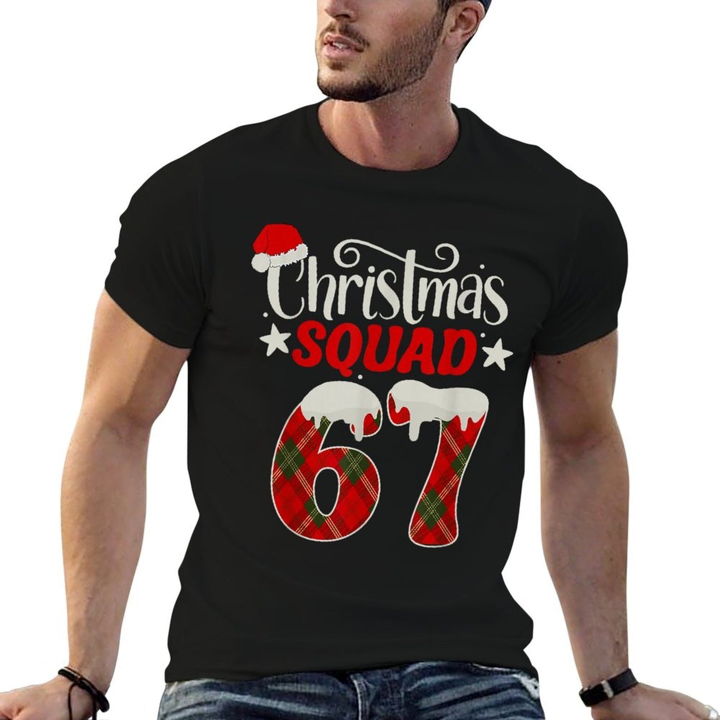 Funny 67 Six Seven Meme Brainrot 67 Christmas Squad  Soft T-Shirt