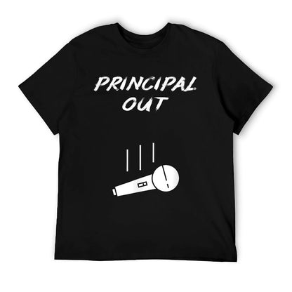 Retired Principal Out Retirement Mic Drop End Of Year Funny T-Shirt