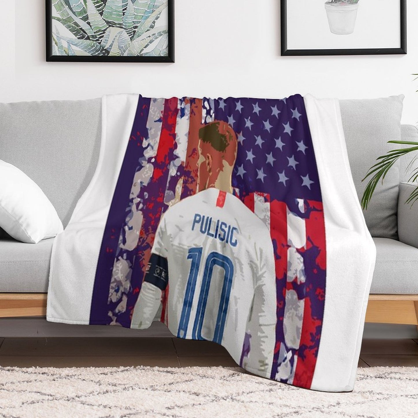 Christian Pulisic USA Poster Throw Blanket