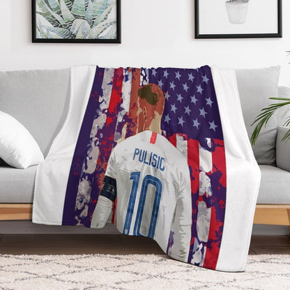 Christian Pulisic USA Poster Throw Blanket