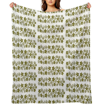 Vintage Pyrex Spring Blossom Design Green Throw Blanket