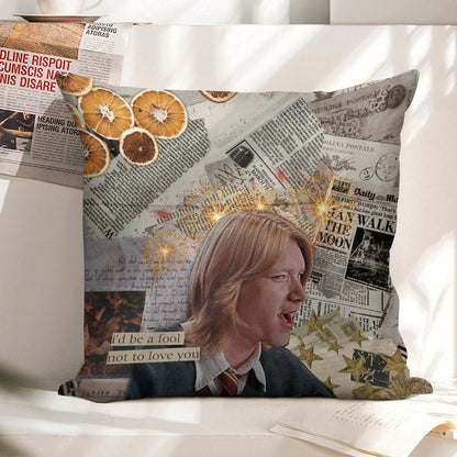 The Boy Who Was Laughing Until The Very End  Fred Weasley Linen Throw Pillow Cover