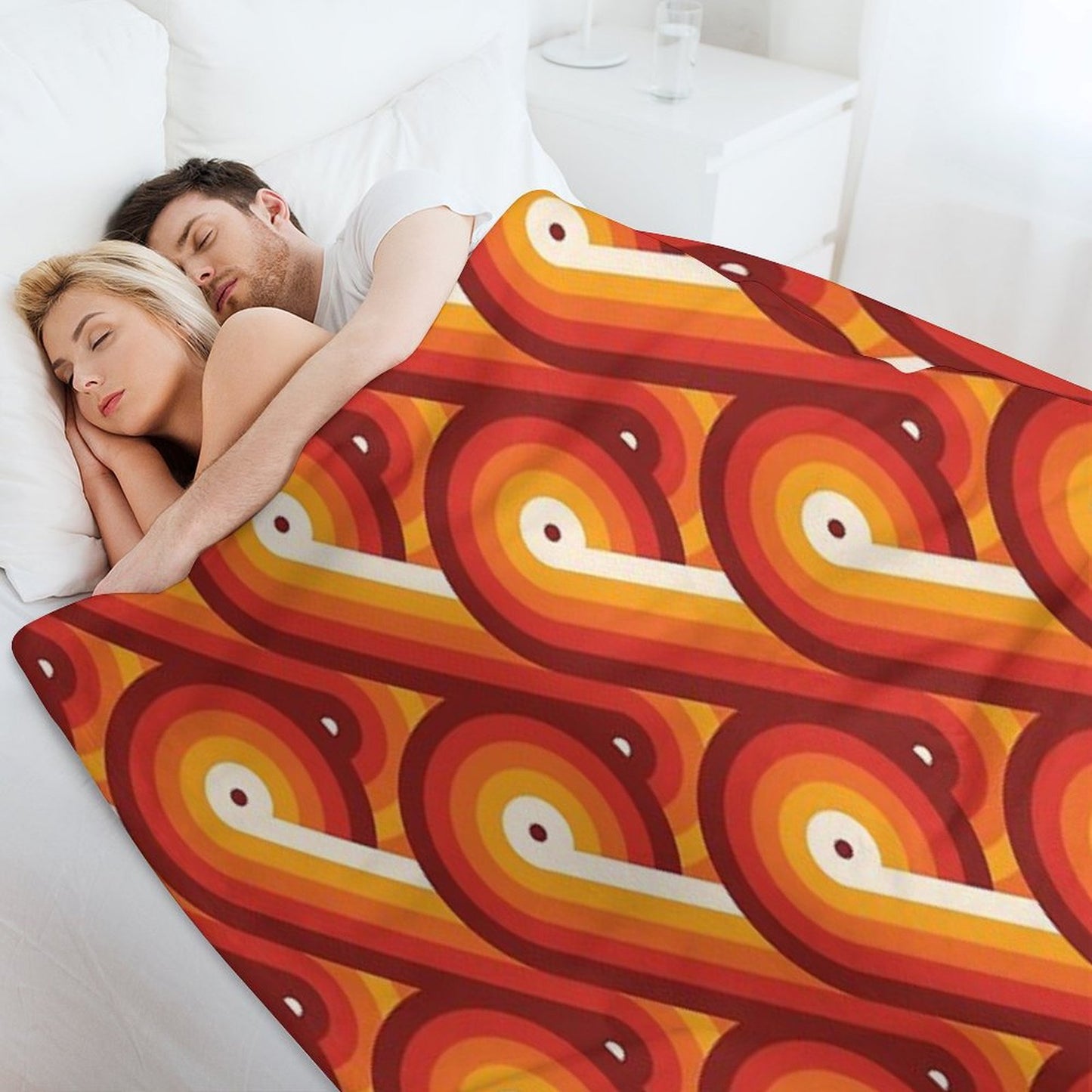 Disco Circles Geometric Pattern – “The Rogue” Palette Throw Blanket