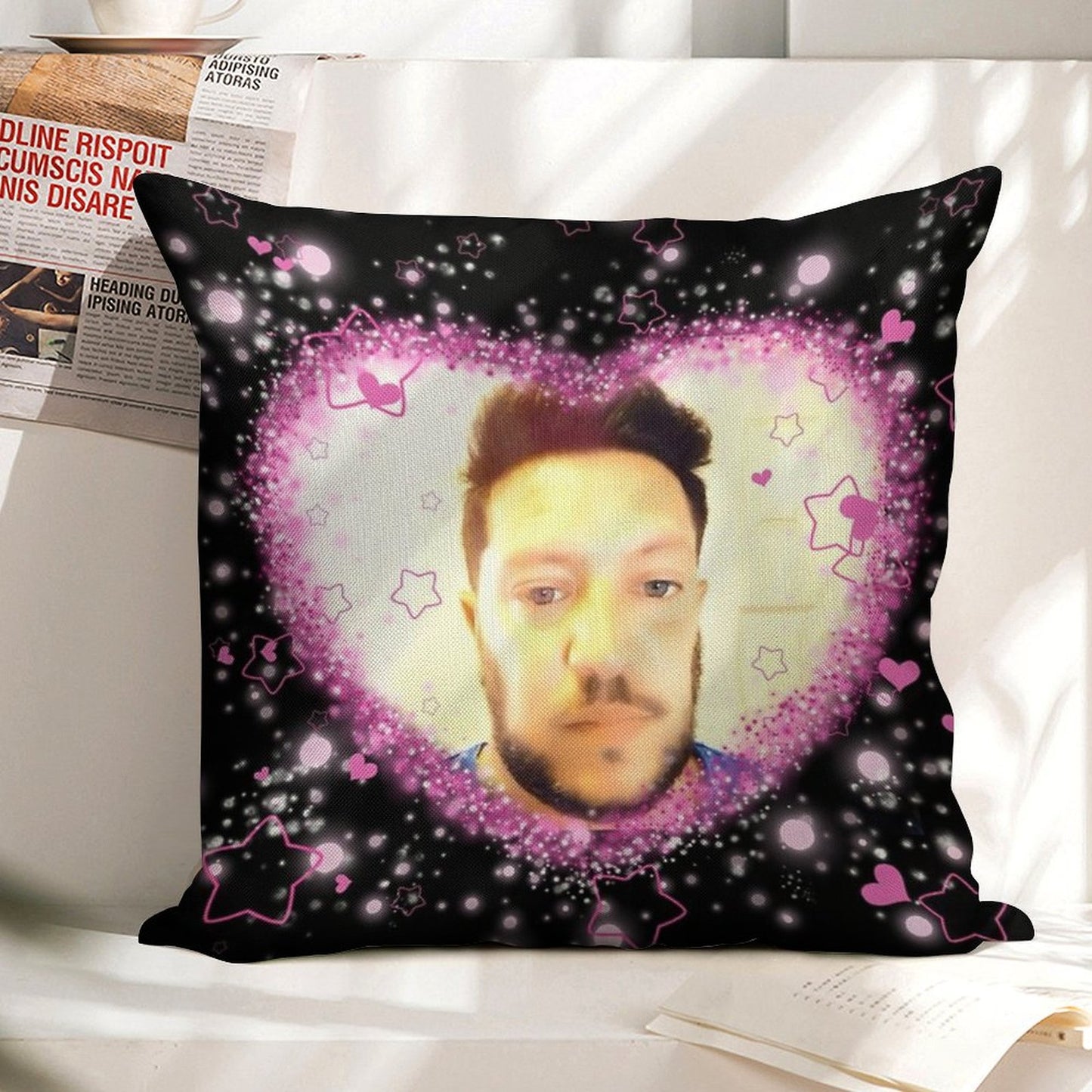 Impractical Jokers Sal Vulcano Kawaii Cutesy Edit Meme Linen Throw Pillow Cover