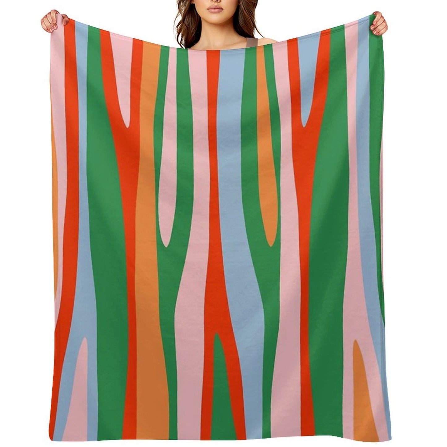 Bold And Colorful Abstract Wild Stripes Modern Multicolor Pattern Throw Blanket