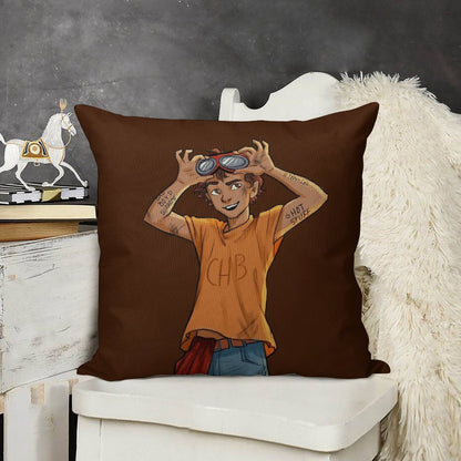 Leo Valdez Linen Throw Pillow Cover