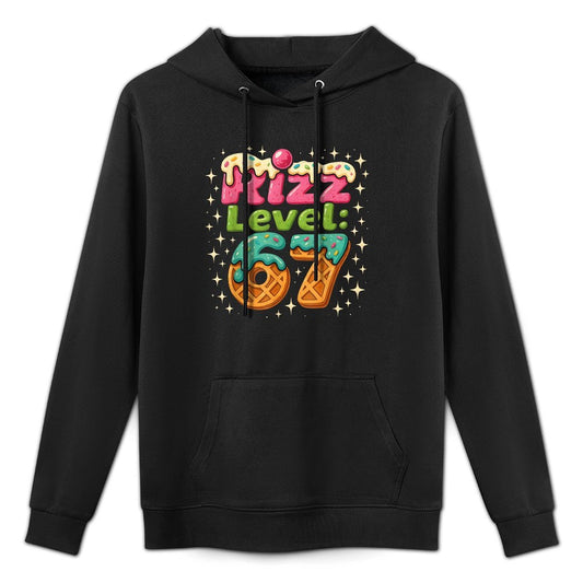 Rizz Level 67 - Funny Cool Waffle Style Gamer Customizable Surface Hoodie