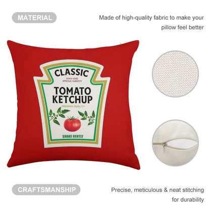 Ketchup Halloween 2023 Costume Family Group Matching Couple Mustard Mayo Linen Throw Pillow Cover