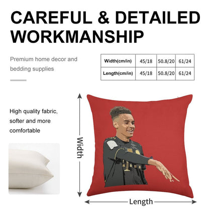 Jamal Musiala Linen Throw Pillow Cover