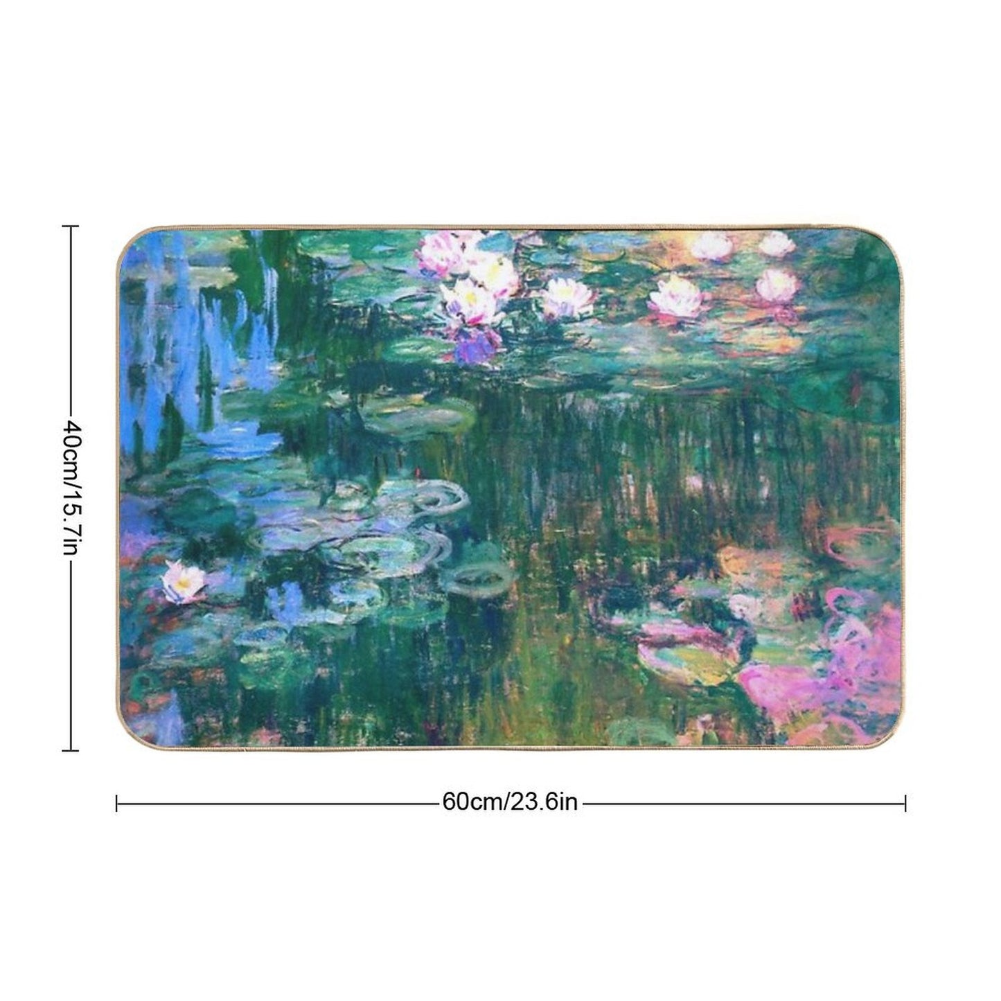 Water Lilies Monet  Dirt-Trapping Bath Mat