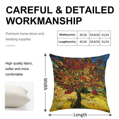 Van Gogh Mulberry Tree Print Linen Throw Pillow Cover